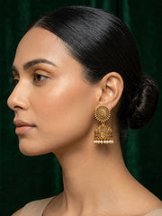 Women Gold Plated Ethnic Jhumkas
