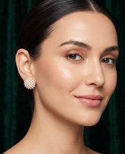 Women Gold Plated Beaded Trendy Studs
