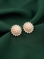 Women Gold Plated Beaded Trendy Studs