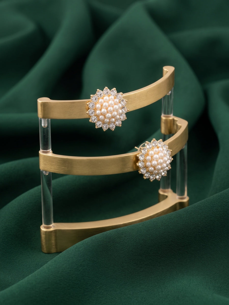 Women Gold Plated Beaded Trendy Studs