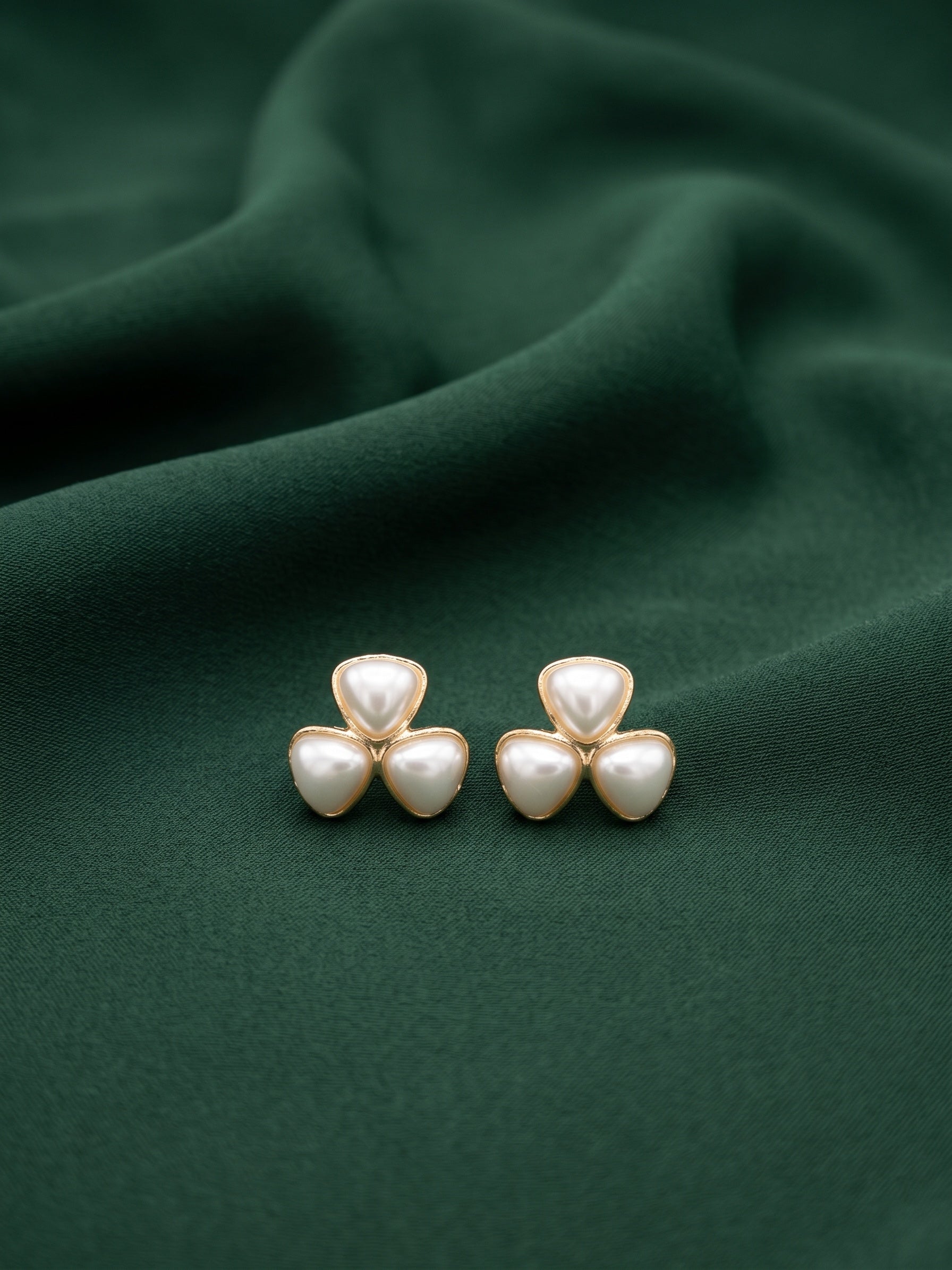 Women Gold Plated Beaded Trendy Studs