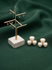 Women Gold Plated Beaded Trendy Studs