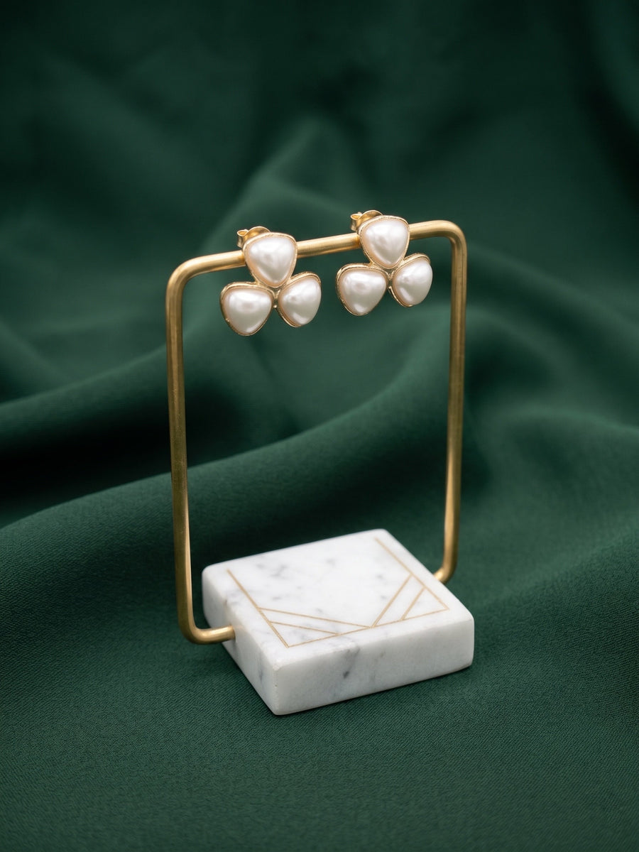 Women Gold Plated Beaded Trendy Studs