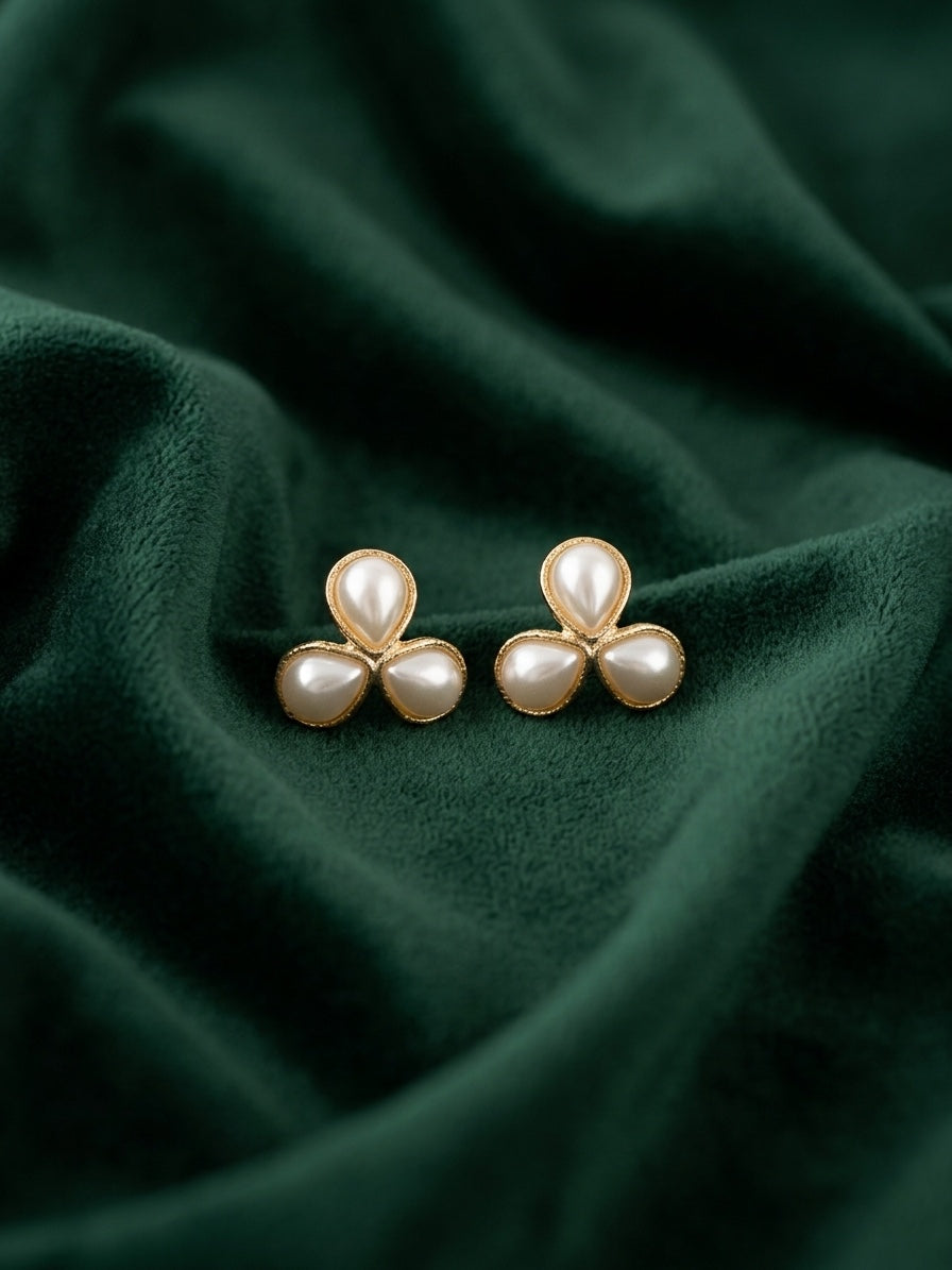 Women Gold Plated Beaded Trendy Studs