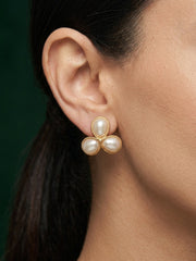 Women Gold Plated Beaded Trendy Studs