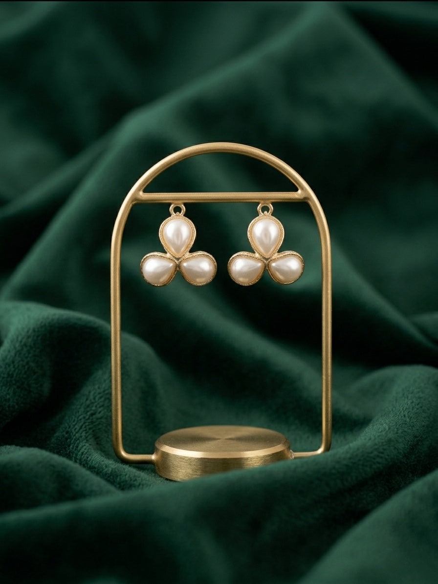 Women Gold Plated Beaded Trendy Studs