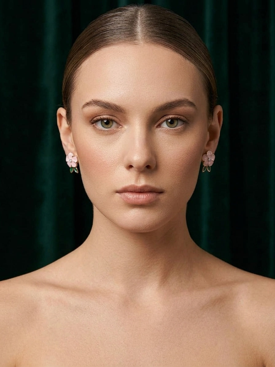 Gold Plated Fancy Flower Studs
