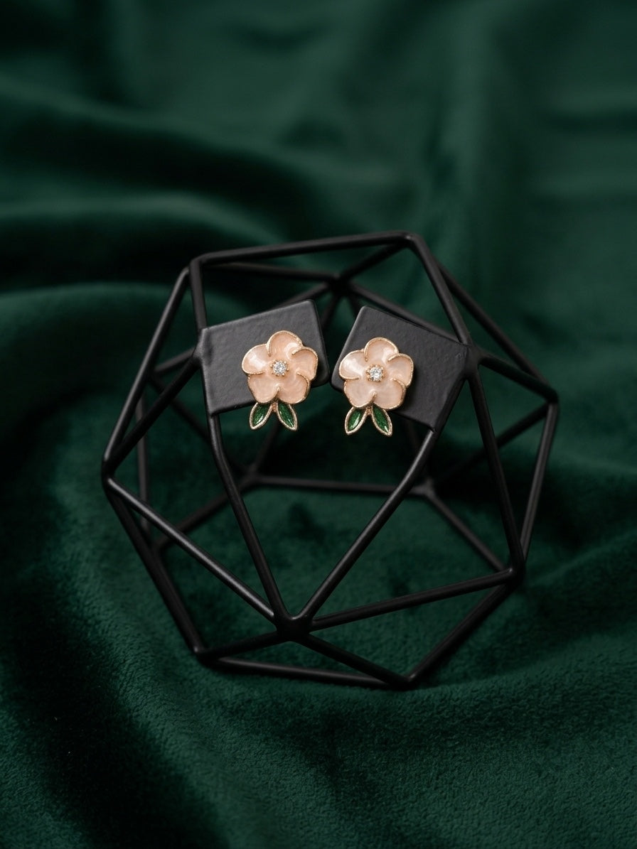 Gold Plated Fancy Flower Studs