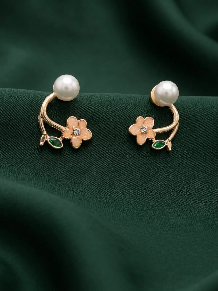 Gold Plated Fancy Flower Studs
