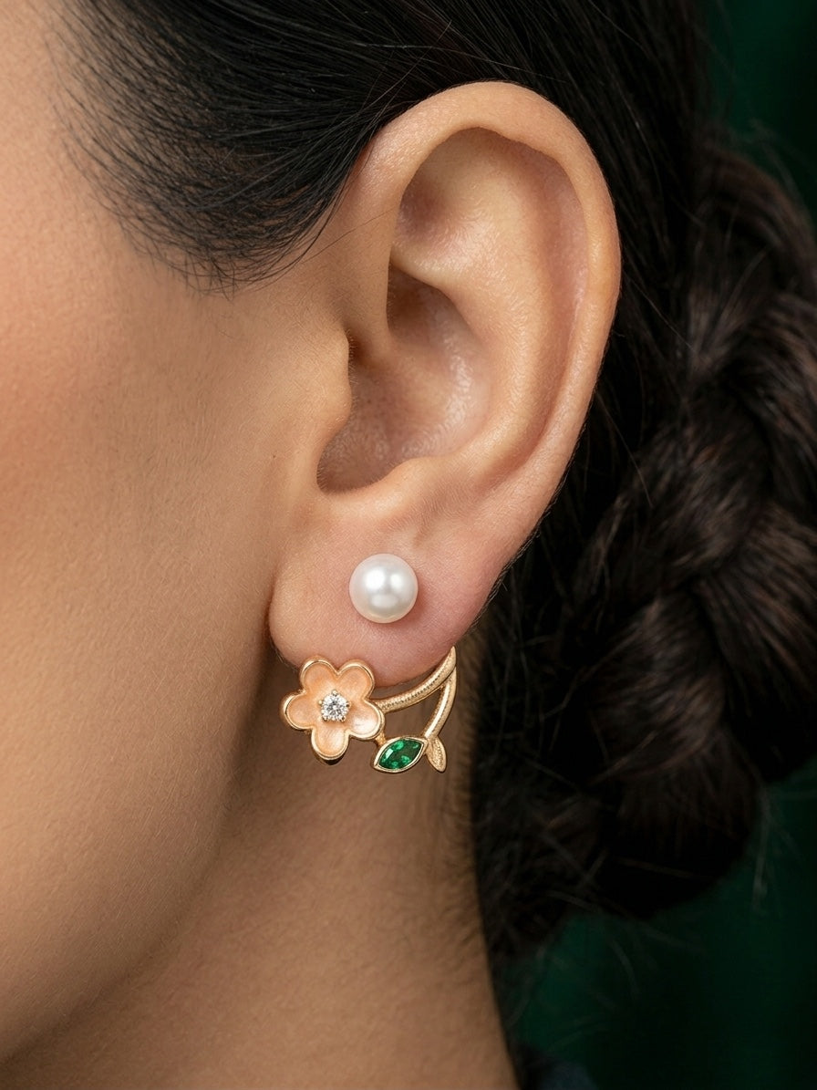 Gold Plated Fancy Flower Studs