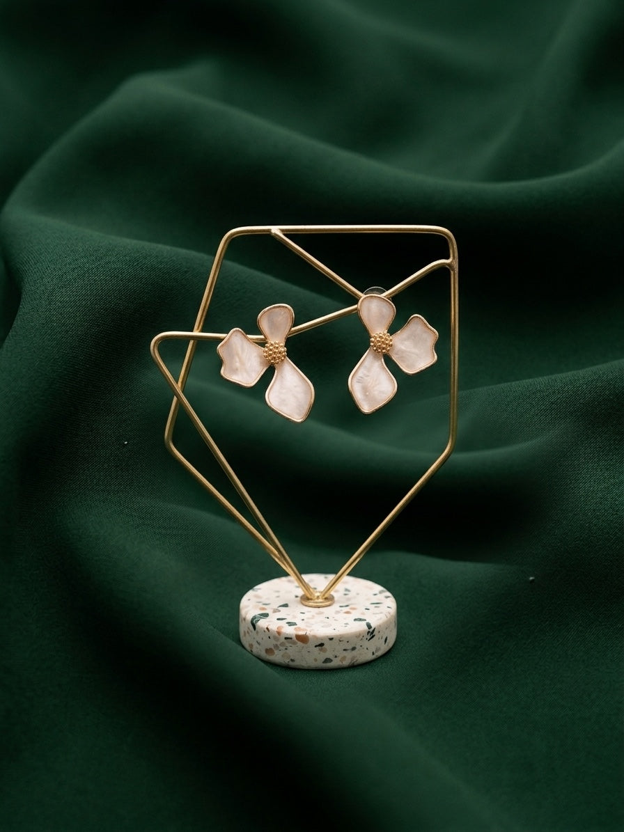 Gold Plated Fancy Flower Studs