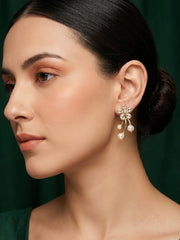 Gold Plated Fancy Flower Earrings