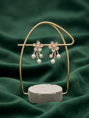 Gold Plated Fancy Flower Earrings
