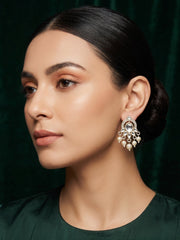 Kundan Studded And Pearls Beaded Drop Earrings
