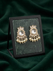 Kundan Studded And Pearls Beaded Drop Earrings