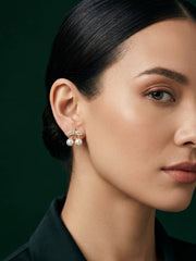 Women Gold Plated Beaded Trendy Studs