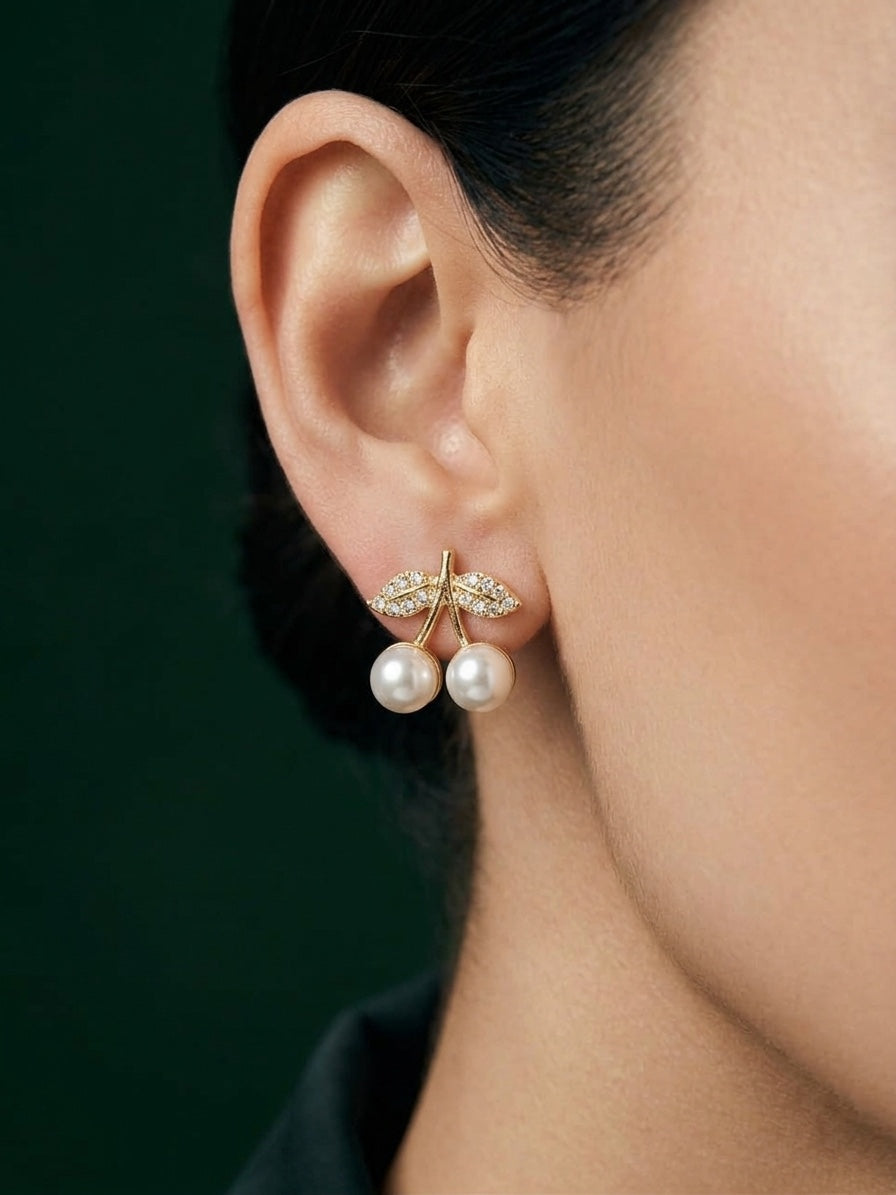 Women Gold Plated Beaded Trendy Studs