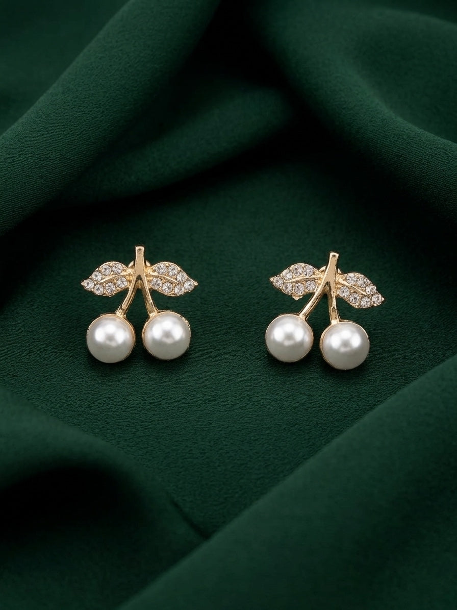 Women Gold Plated Beaded Trendy Studs