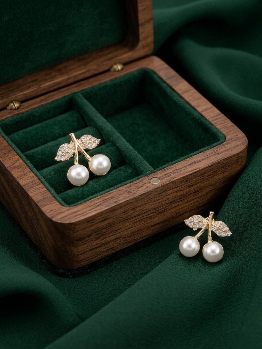 Women Gold Plated Beaded Trendy Studs