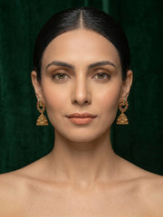 Women Gold Plated Ethnic Jhumkas