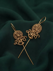 Gold Plated Oxidized Contemporery Ear Cuff