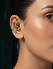 Gold Plated Oxidized Contemporery Ear Cuff