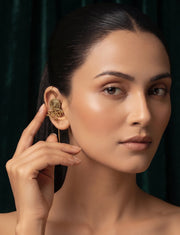 Gold Plated Oxidized Contemporery Ear Cuff