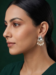 Kundan Studded And Pearls Beaded Drop Earrings