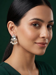 Kundan Studded And Pearls Beaded Drop Earrings