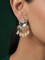 Kundan Studded And Pearls Beaded Drop Earrings