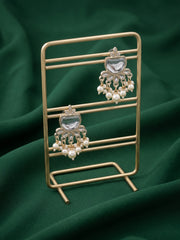 Kundan Studded And Pearls Beaded Drop Earrings