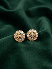 Gold Plated Fancy Kundan Beaded Studs