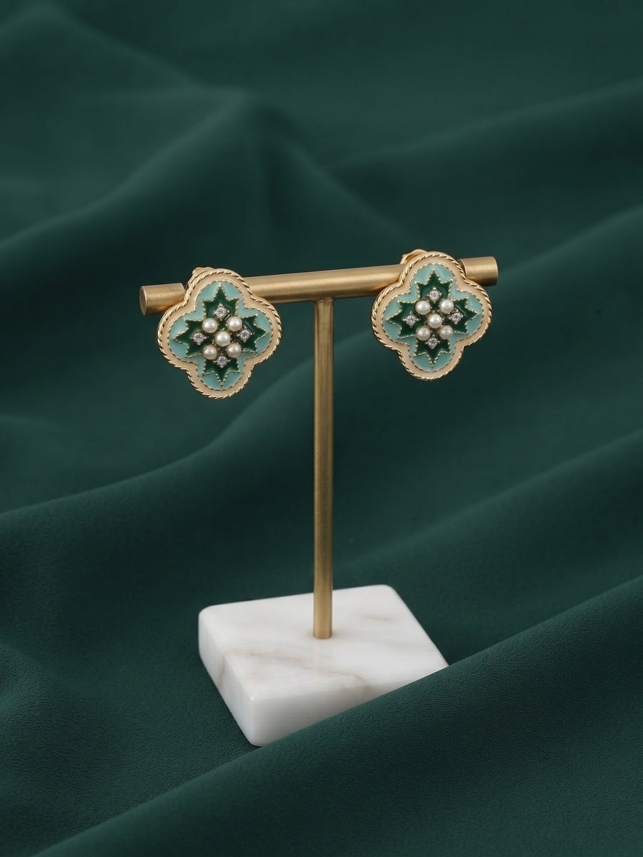 Gold Plated Stylish Fancy Studs