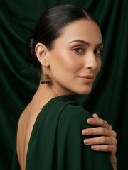 Gold Plated Oxidized With Beaded Jhumka