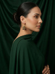 Gold Plated Oxidized With Beaded Jhumka