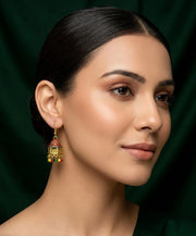 Gold Plated Multicolor Beaded Jhumki