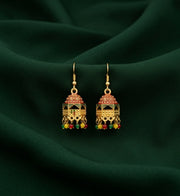 Gold Plated Multicolor Beaded Jhumki