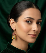Gold Plated Multicolor Beaded Jhumki