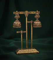 Gold Plated Oxidized With Beaded Jhumka