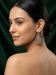Silver Plated Oxidized With Beaded Jhumka