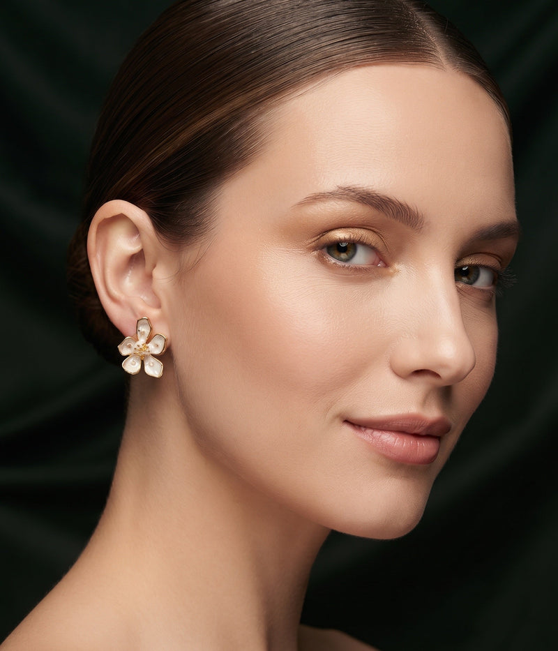 Gold Plated Stylish Fancy Flower Studs by Durati