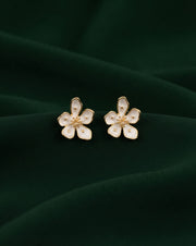 Gold Plated Stylish Fancy Flower Studs
