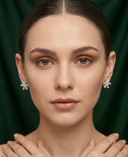 Silver Plated Oxidized AD stone Studs