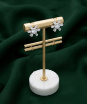 Silver Plated Oxidized AD stone Studs