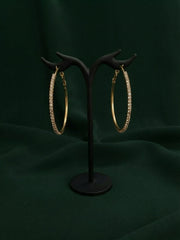 Women Gold Plated Beaded Trendy Hoops
