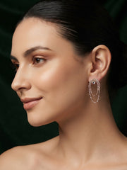 Women Rose Gold Plated Fancy Diamond Earrings