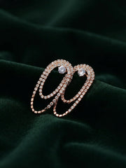Women Rose Gold Plated Fancy Diamond Earrings
