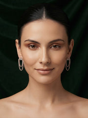 Women Rose Gold Plated Fancy Diamond Earrings