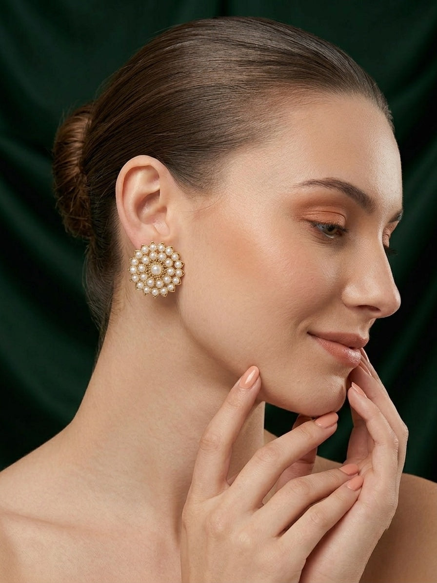 Gold Plated Stylish Fancy Studs