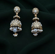 Gold Plated Oxidized With Beaded Traditional Jhumka